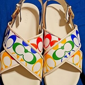 Coach Adora Sandal In Rainbow Signature Canvas 11
